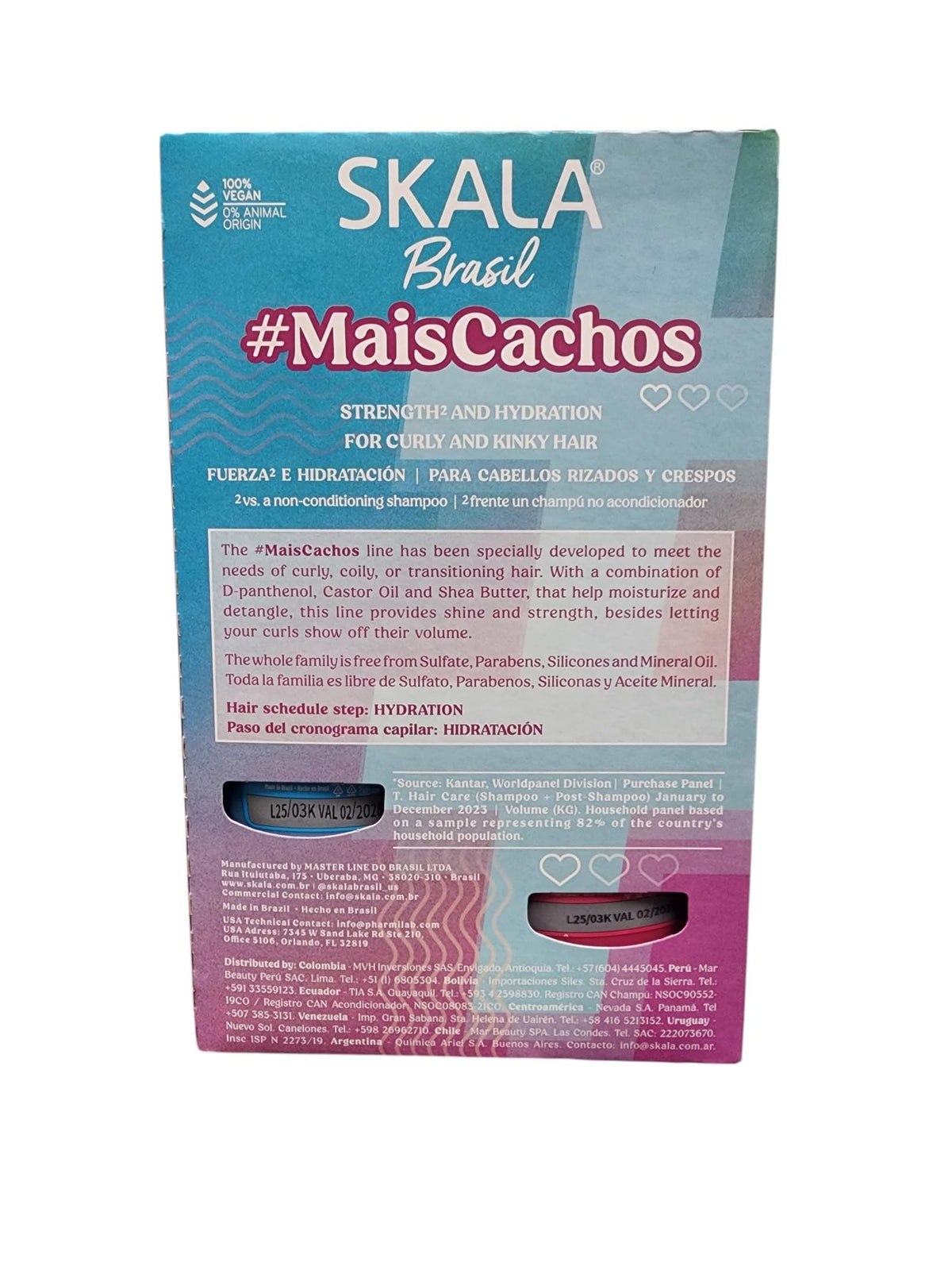 SKALA Expert Mais Cachos Shampoo and Conditioner Kit 325ml back view