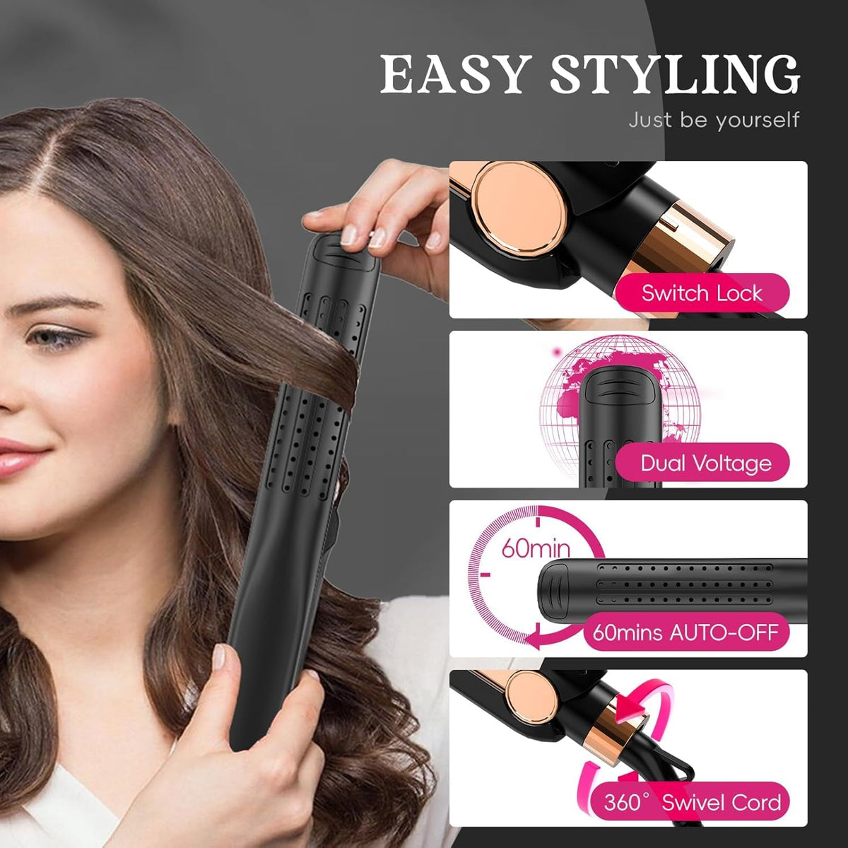 SKIMI Airflow Styler 2.0 displaying temperature settings