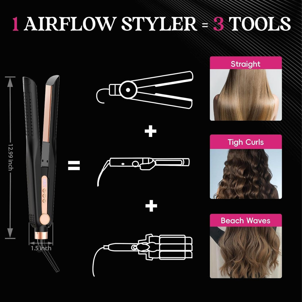 SKIMI Airflow Styler 2.0 in use creating beach waves