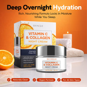 Skin 2.0 Vitamin C & Collagen Night Cream application on face