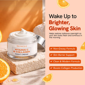 Skin 2.0 Vitamin C & Collagen Night Cream texture on hand