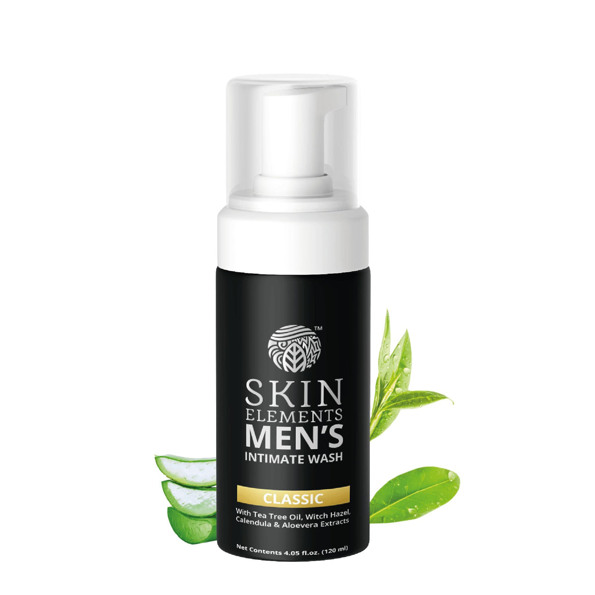 Skin Elements Men's Intimate Wash 4.05 Fl Oz front view with label