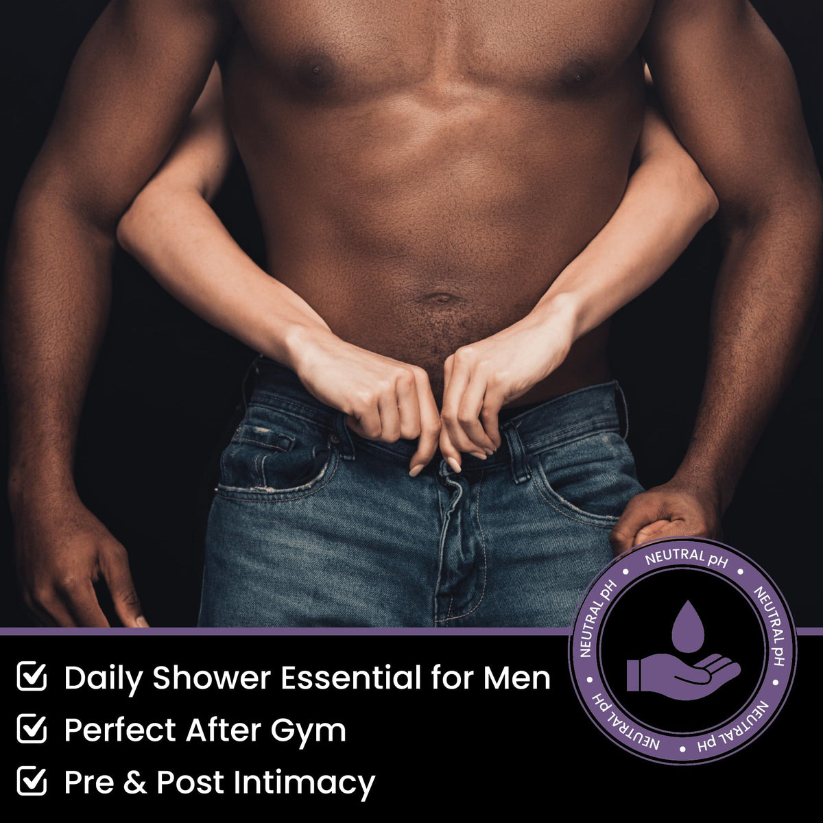 Skin Elements Men's Intimate Wash Combo back view with ingredient list