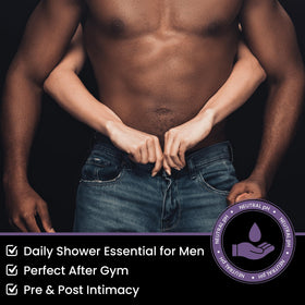 Skin Elements Men's Intimate Wash Combo back view with ingredient list