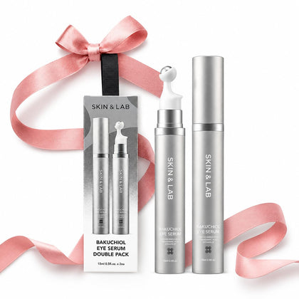 SKIN & LAB Bakuchiol Eye Serum Duo Set front view with packaging