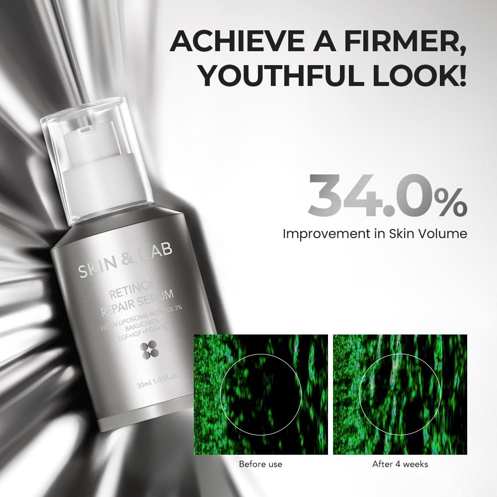 SKIN & LAB Retinol Repair Serum texture on hand