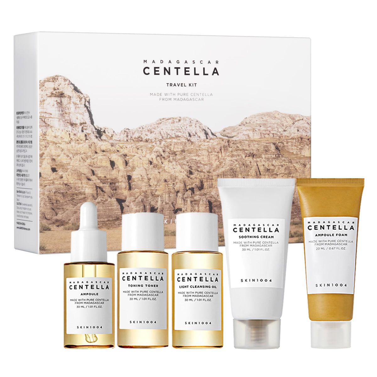 SKIN1004 Centella Travel Kit front view with all five products