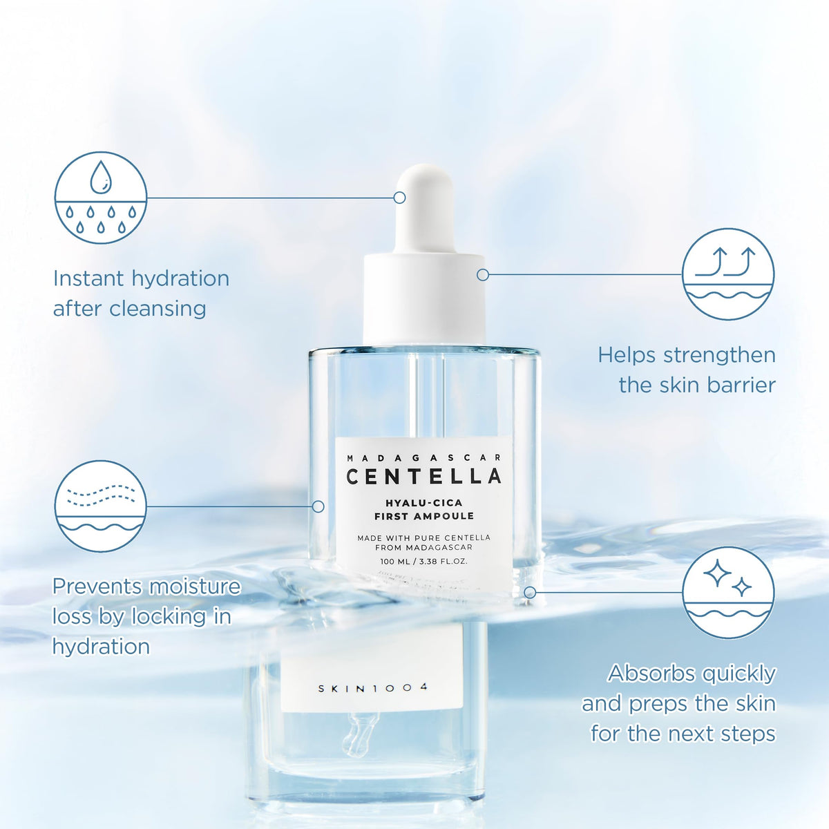 SKIN1004 Hyalu-Cica First Ampoule 50ml texture close-up