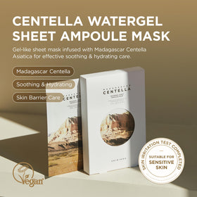 SKIN1004 Madagascar Centella Watergel Sheet Mask application on a model's face