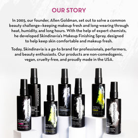 SKINDINAVIA Makeup Finishing Spray in hand for application