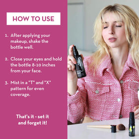 SKINDINAVIA Makeup Setting Spray on a vanity