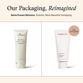 SkinMedica AHA/BHA Exfoliating Face Wash back view with ingredient list