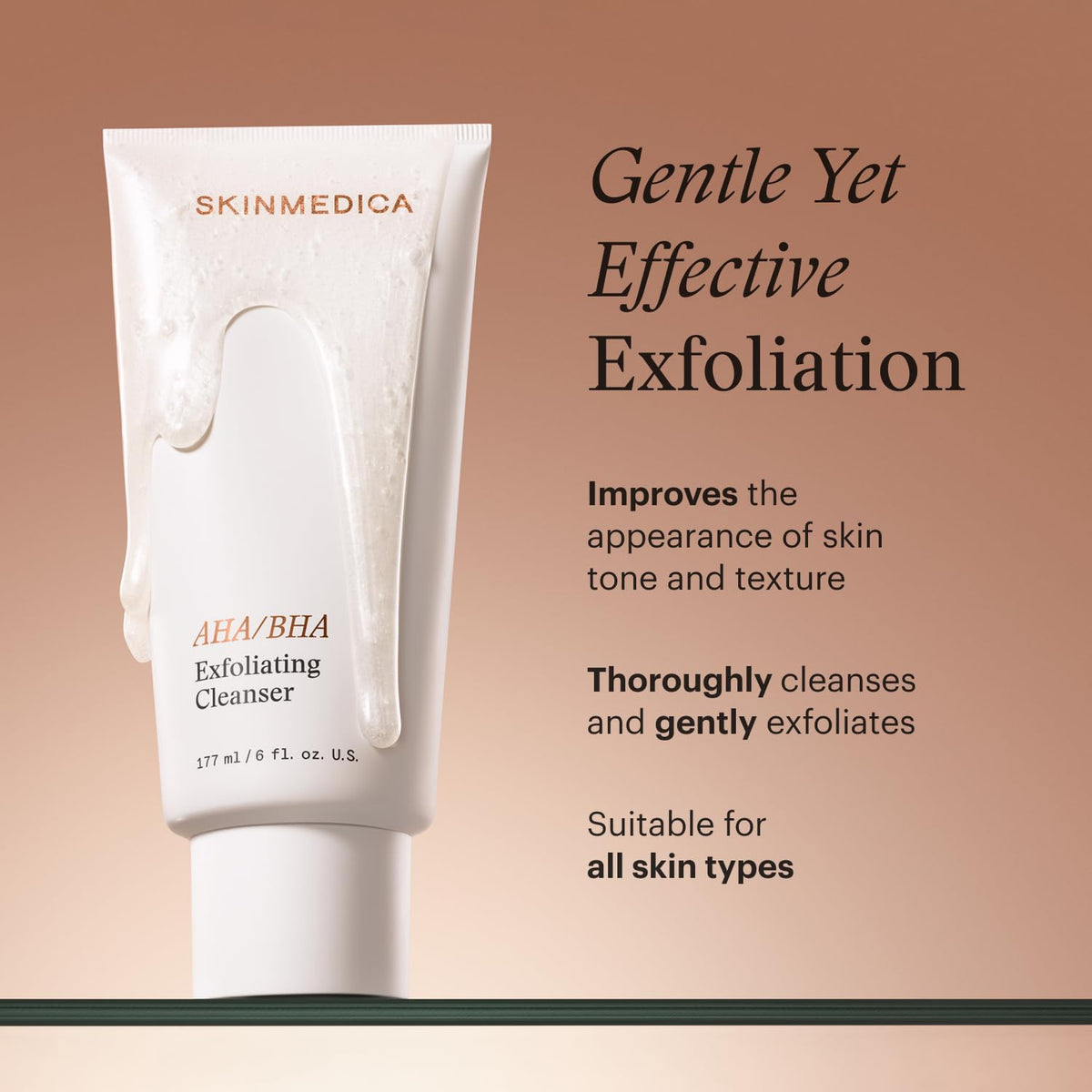 SkinMedica AHA/BHA Exfoliating Face Wash side view showing packaging