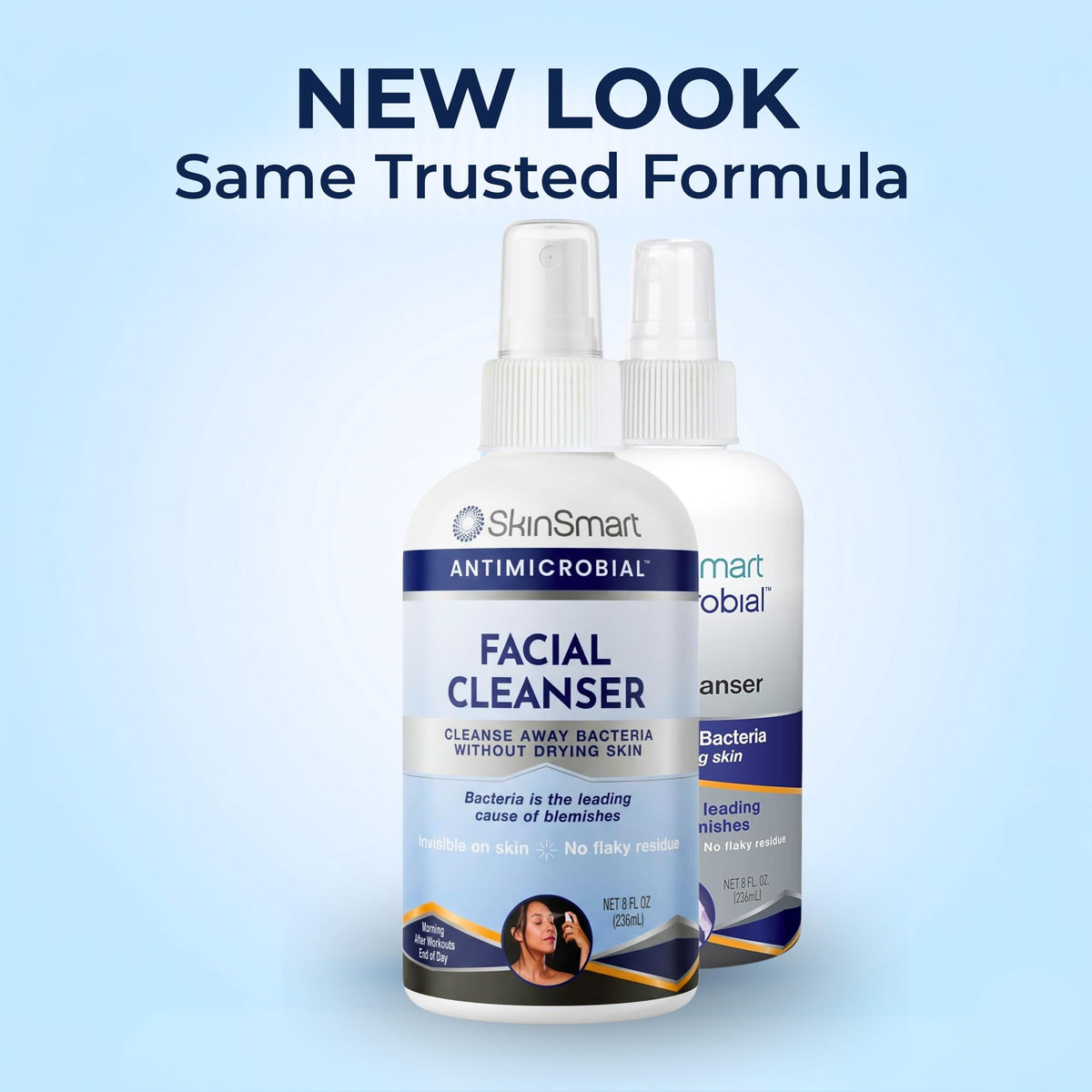 SkinSmart Antimicrobial Facial Cleanser 8 oz back view
