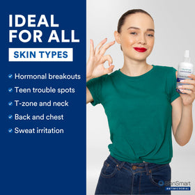 SkinSmart Antimicrobial Facial Cleanser beside skincare routine