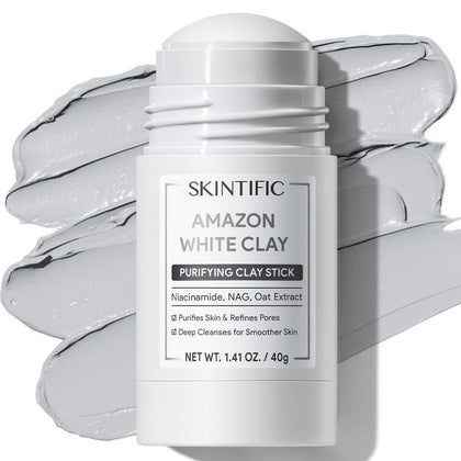 SKINTIFIC Amazonian White Clay Mask Stick front view