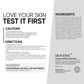 SKINTIFIC Amazonian White Clay Mask Stick packaging