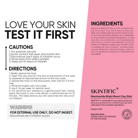 SKINTIFIC Bright support Face Mask Stick side view showing stick format