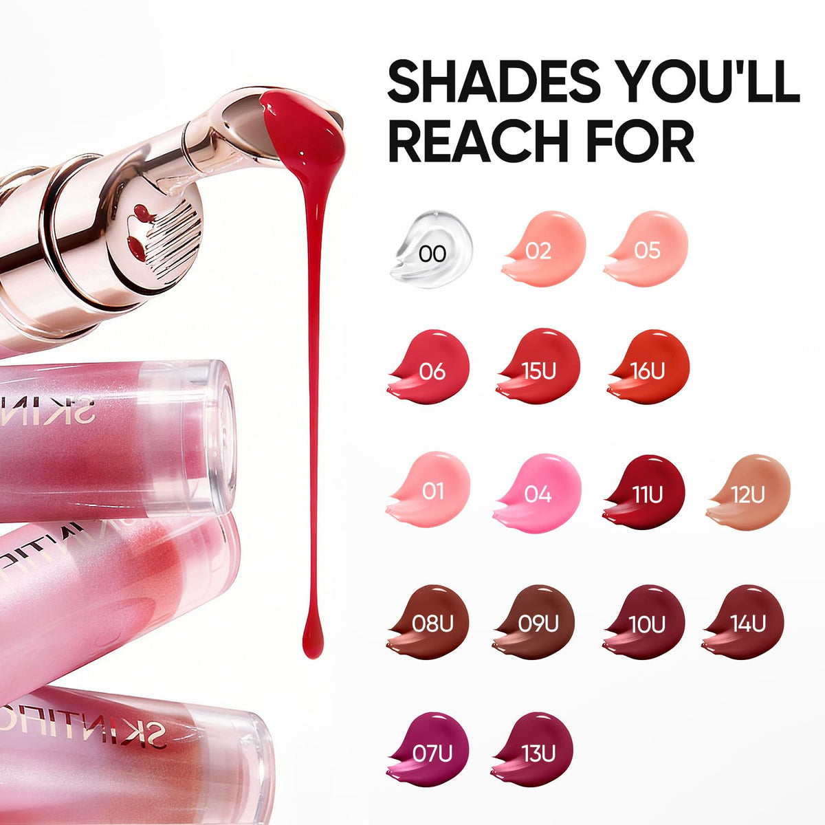 SKINTIFIC Brightening Lip Serum 01 Baby Pink application process