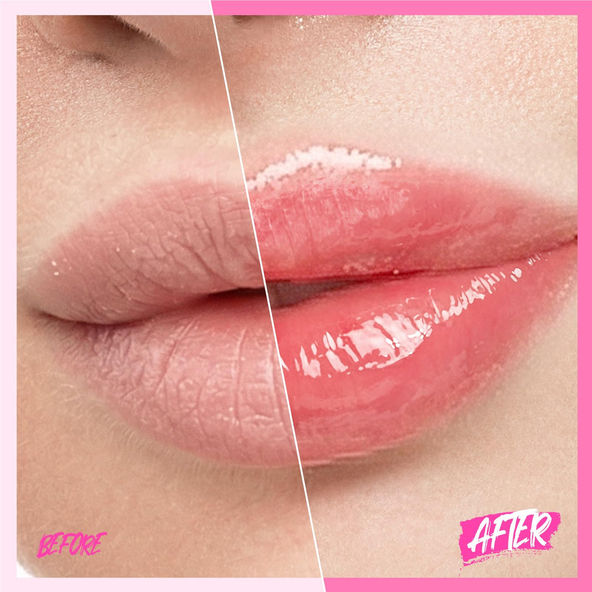 SKINTIFIC Brightening Lip Serum 04 Pink Berry texture on lips