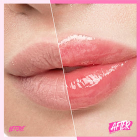 SKINTIFIC Brightening Lip Serum 04 Pink Berry texture on lips