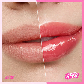SKINTIFIC Brightening Lip Serum Cherry Red texture on lips