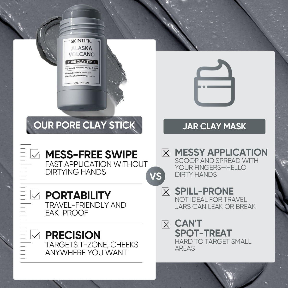 SKINTIFIC Deep Pore Cleansing Mask Stick on a vanity