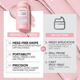 SKINTIFIC Rose PDRN Clay Mask Stick on a bathroom counter