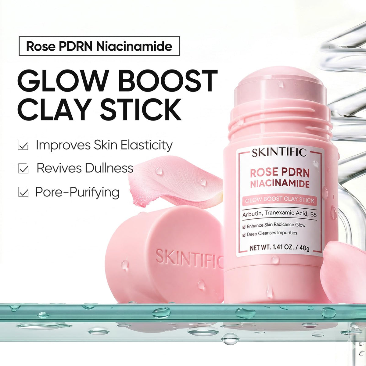 SKINTIFIC Rose PDRN Clay Mask Stick packaging