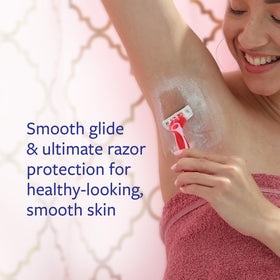 Skintimate Women's Shaving Gel lifestyle scene with razor