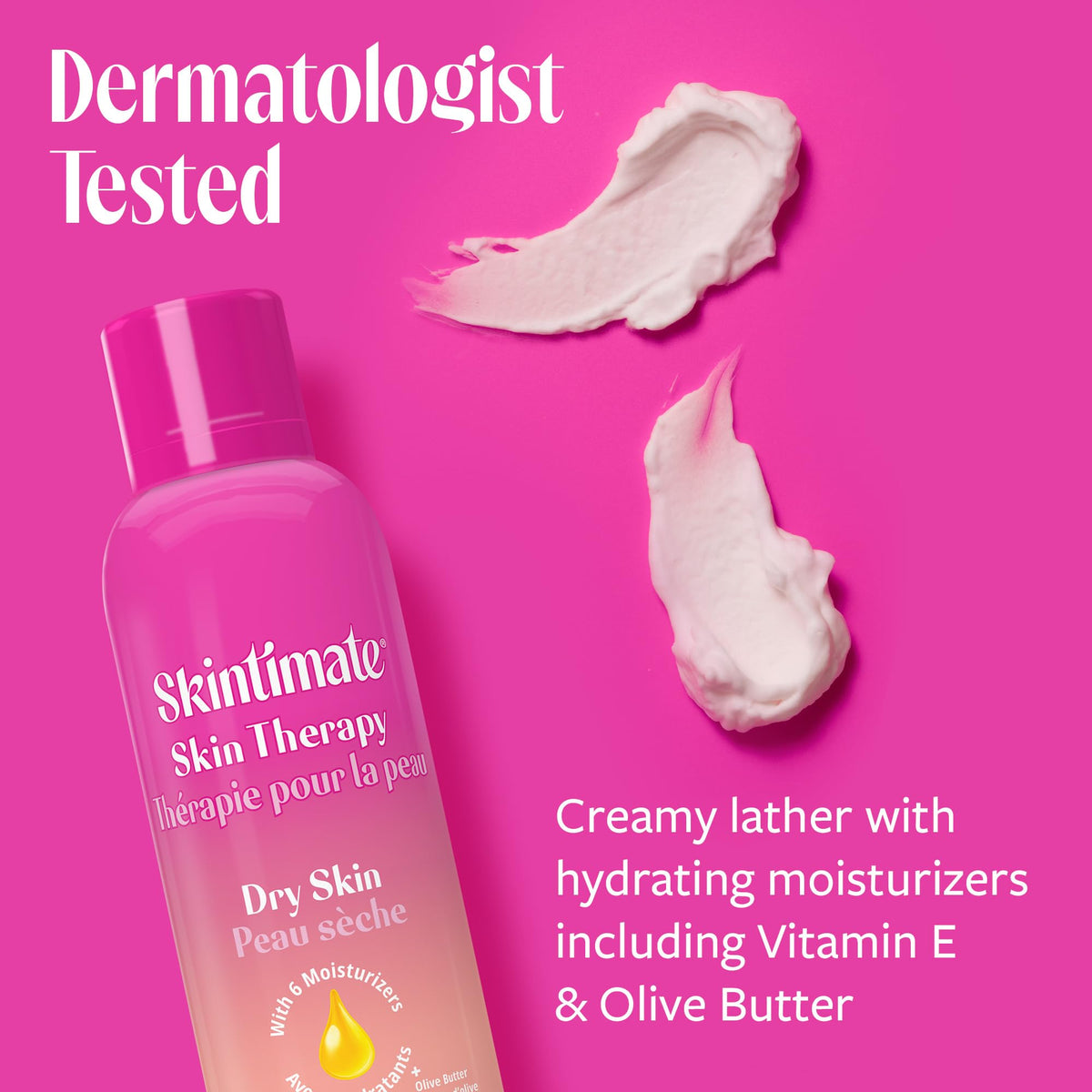 Skintimate Women's Shaving Gel side view, showing ingredients