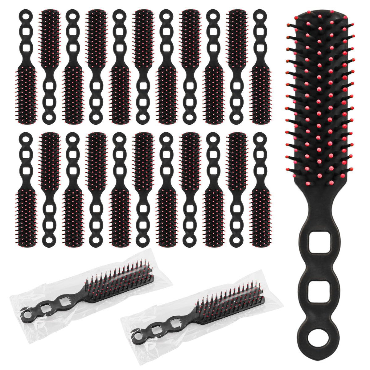 skourvut 100PCS bulk hair brushes individually wrapped front view