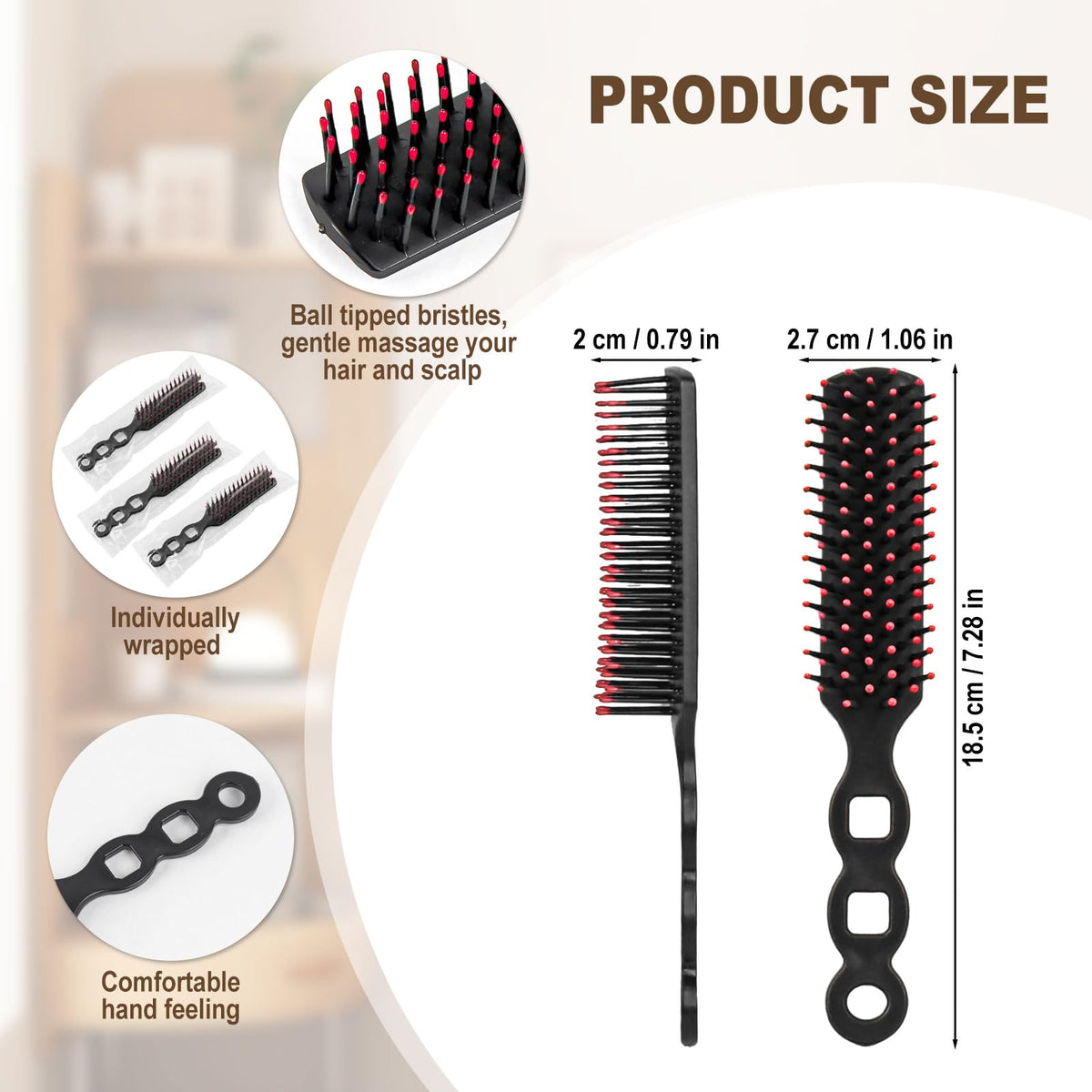 skourvut hair brushes packaging showcasing individually wrapped brushes