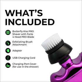 Skull Shaver Butterfly Kiss PRO electric shaver showing waterproof feature