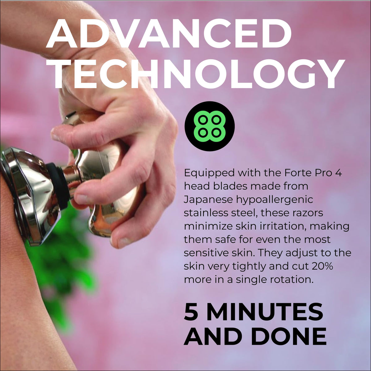Skull Shaver Butterfly Kiss PRO in use during a shower
