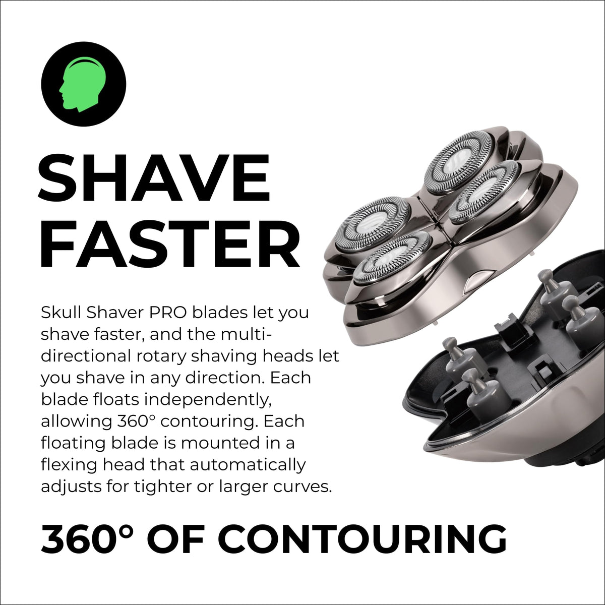 Skull Shaver Forte PRO 4 Blade side view with packaging