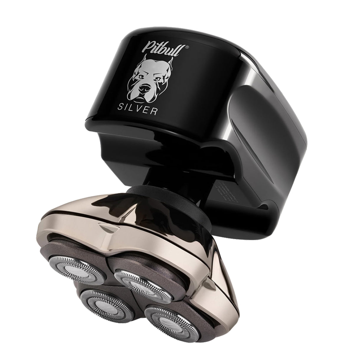 Skull Shaver Pitbull Silver PRO SX5 front view showing rotary blades