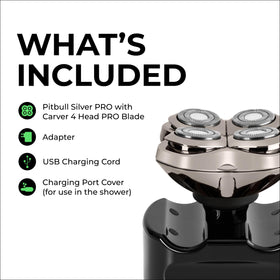 Skull Shaver Pitbull Silver PRO SX5 wet shaving demonstration