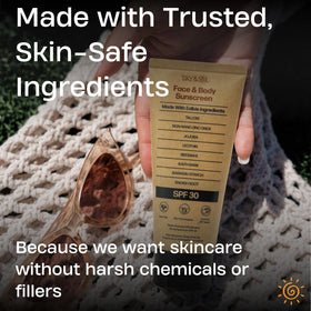Sky and Sol Natural Mineral Sunscreen SPF 30 application on skin