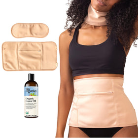 Sky Organics castor oil bottle with adjustable wrap