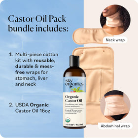Sky Organics Organic Castor Oil Pack with essential oil wipes