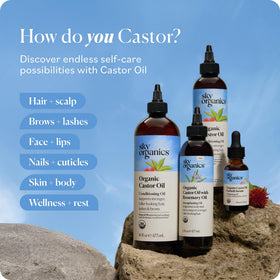 Sky Organics Organic Castor Oil Pack Wrap Set on a clean surface