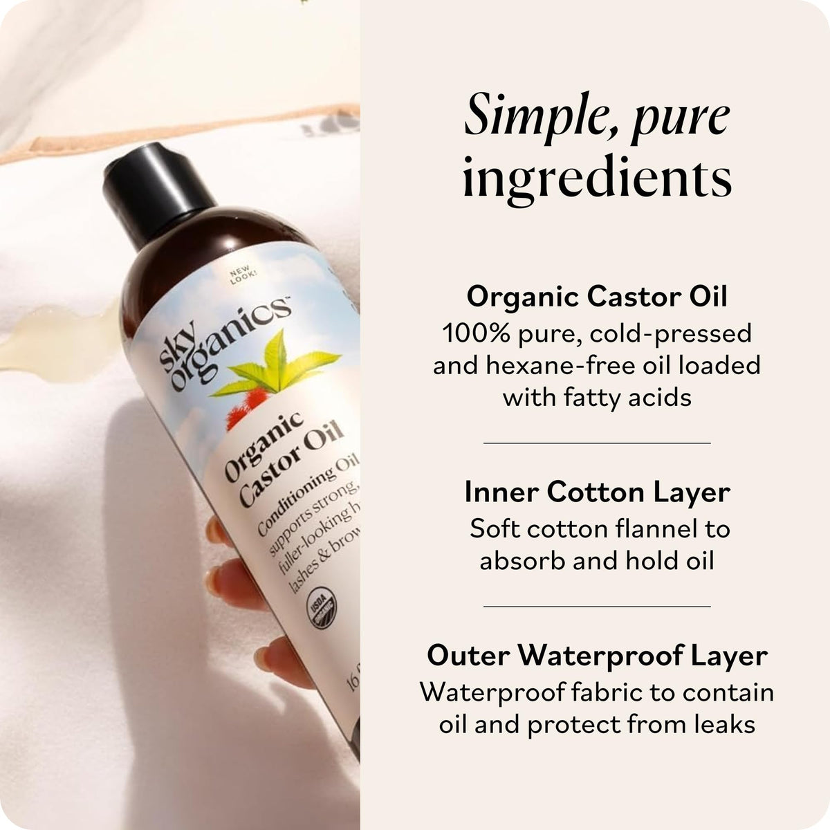 Sky Organics Organic Castor Oil Pack Wrap Set packaging