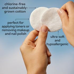 Sky Organics Organic Cotton Rounds in use for makeup removal