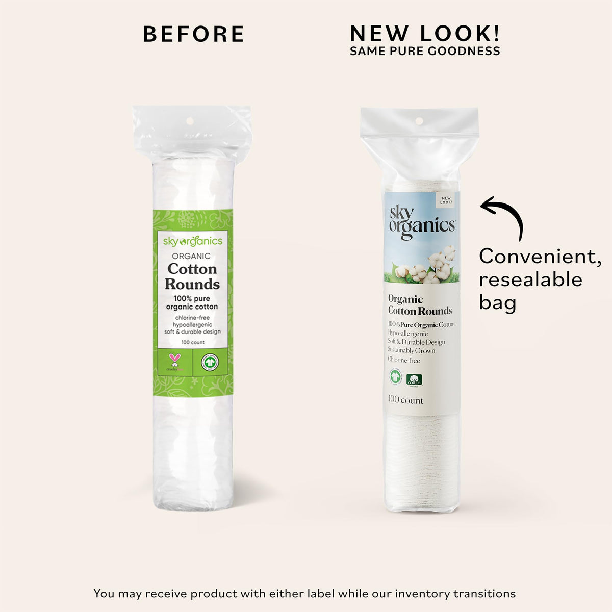 Sky Organics Organic Cotton Rounds packaging