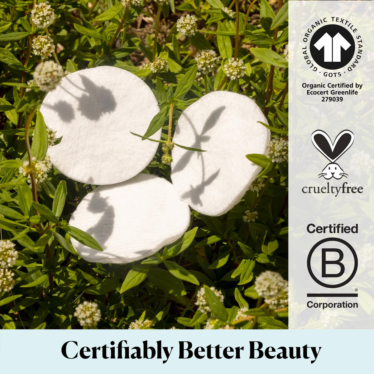 Sky Organics Organic Cotton Rounds with skincare products