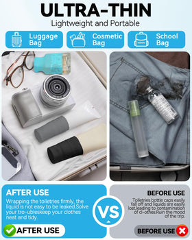 Skyconser Silicone Bottle Covers on travel toiletries