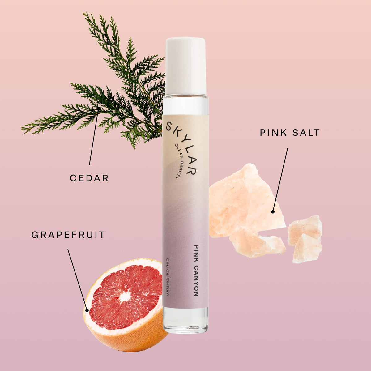Skylar Pink Canyon Rollerball side view showing packaging