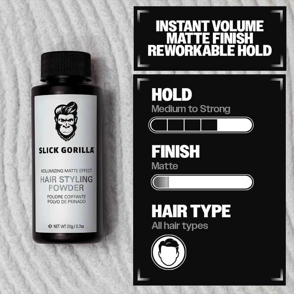 Slick Gorilla Hair Styling Powder being applied to hair
