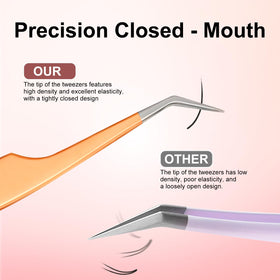 Slim tweezer with strong grip for eyelash application